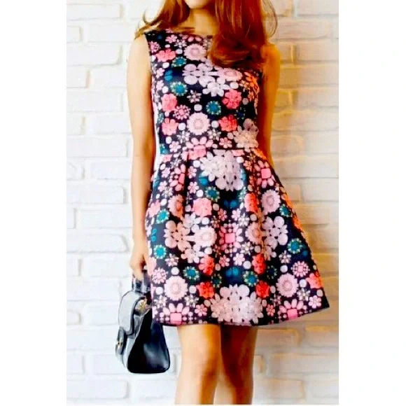 H&M | Dresses | Hm Jewel Print Dress W Aline Cut | Poshmark